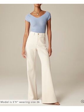 J. Crew Cream Wide-Leg Denim Jeans